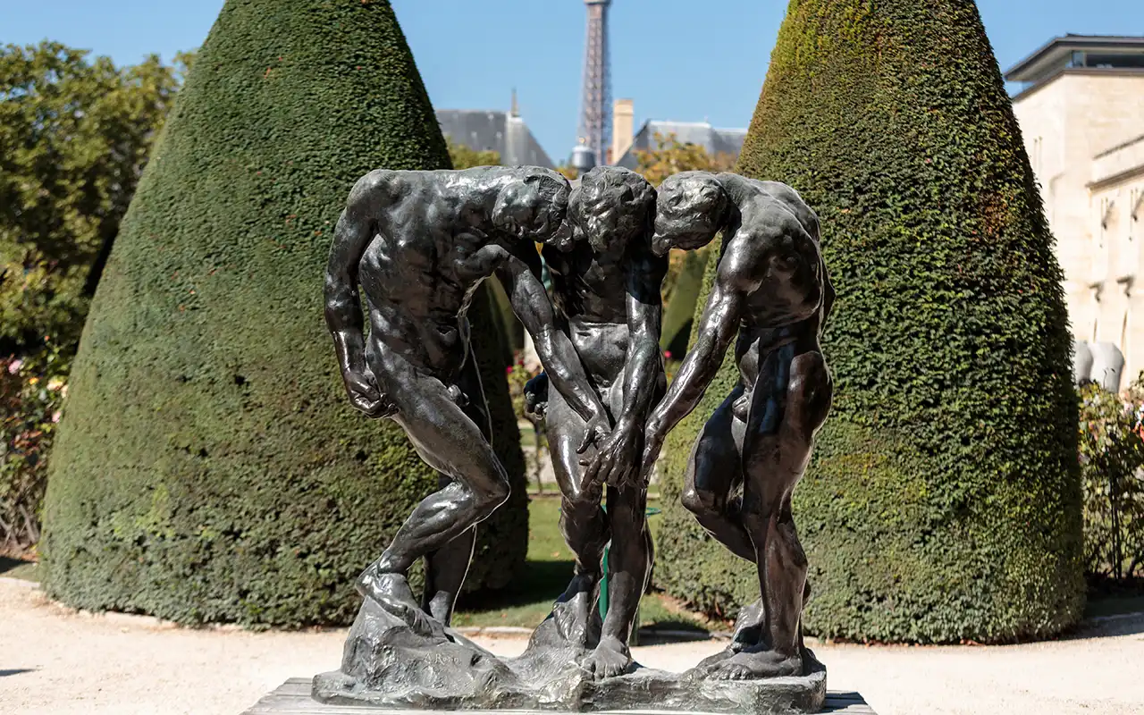 Sculptures and artwork in the Musée Rodin, a museum dedicated to the works of French sculptor Auguste Rodin
