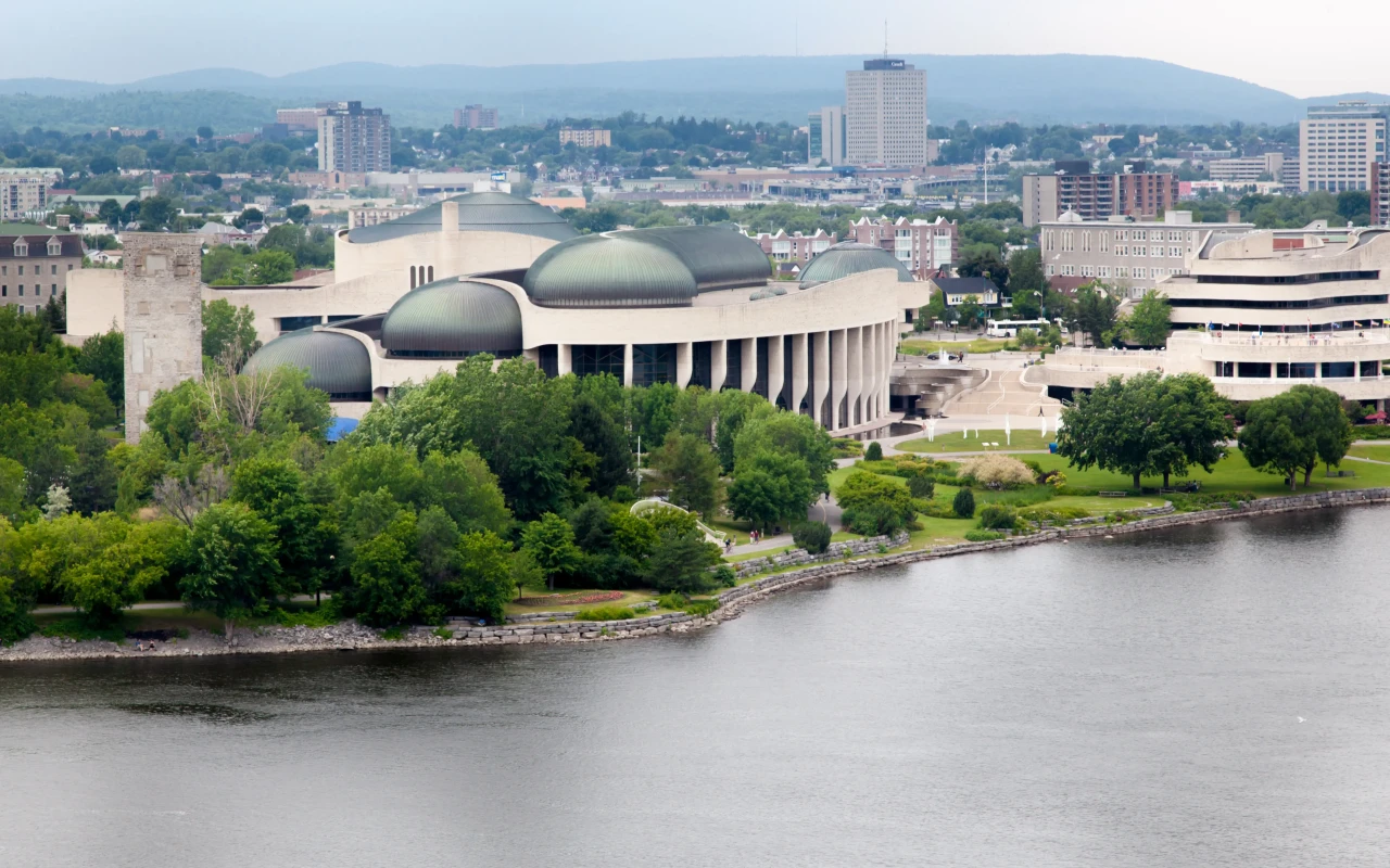 Canadian Museum of History exterior view, showcasing its impressive architecture and historical exhibits