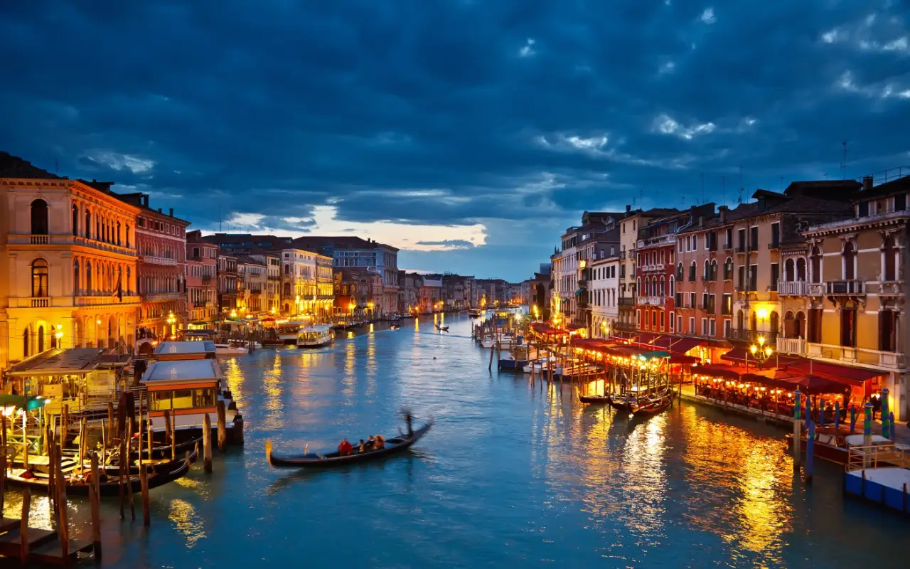 Scenic view of the Grand Canal with historical buildings and boats