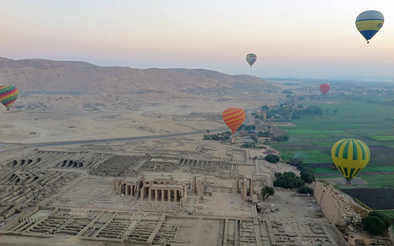Aerial view of the historic Valley of the Kings in Egypt