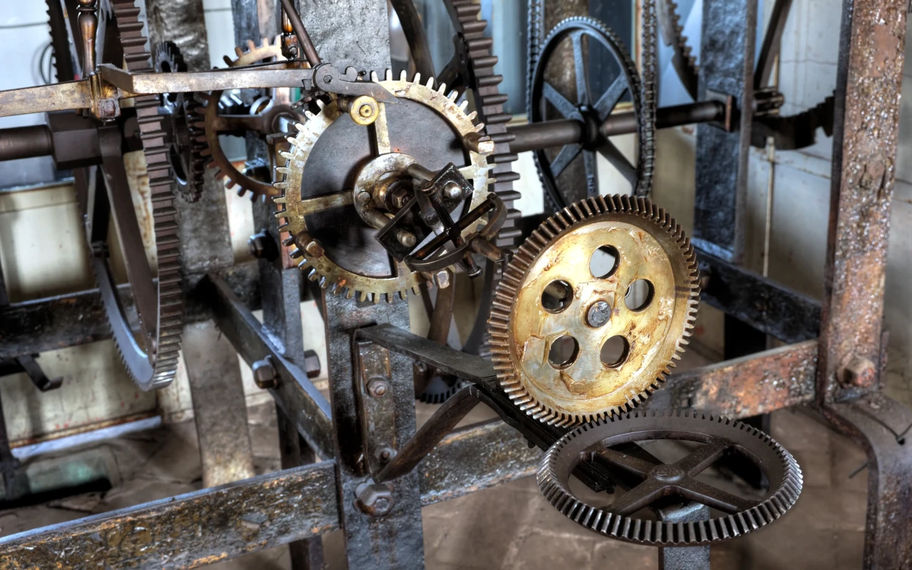 Image showing the Prague Astronomical Clock, made of metal and stone, in the Old Town Square