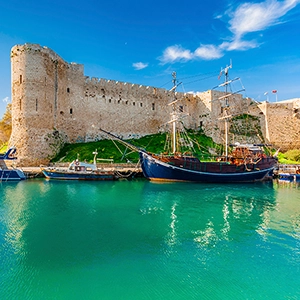 Beautiful panoramic view of a coastline in Cyprus