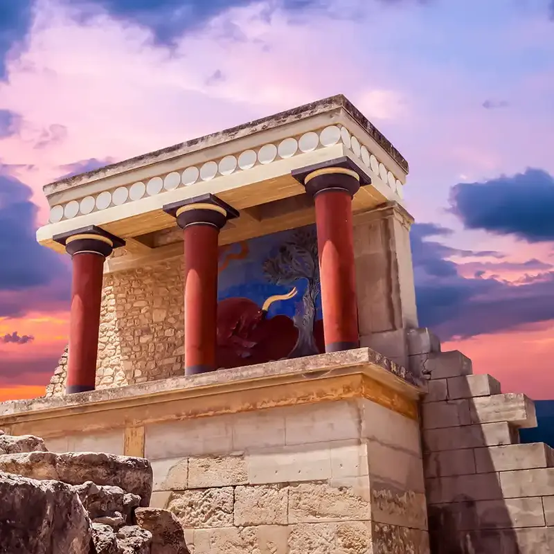 Ruins of the ancient Minoan palace at Knossos, Greece
