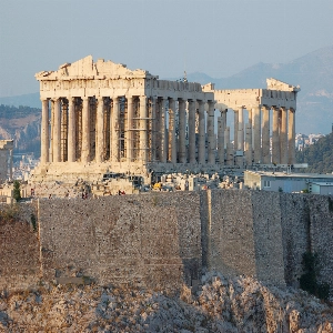 The Iconic Parthenon in Athens, Greece - a well-preserved ancient temple dedicated to the goddess Athena located on the Acropolis hill.