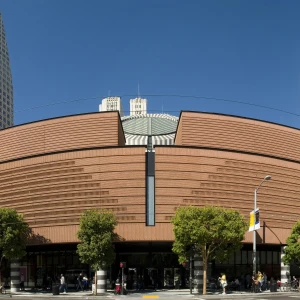 View of the exterior of the San Francisco Museum of Modern Art during daytime