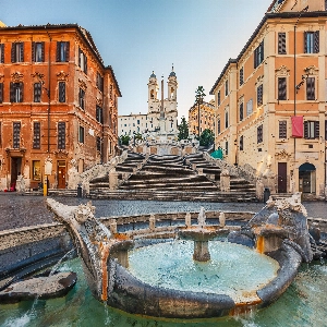 View of the historic Spanish Steps in Rome