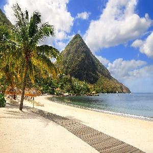 Breathtaking view of the beautiful tropical island St Lucia