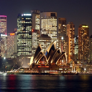 Scenic view of the iconic Sydney Opera House and Harbour Bridge in Sydney, Australia