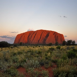 Stunning sunset view of Uluru Ayers Rock in Australia